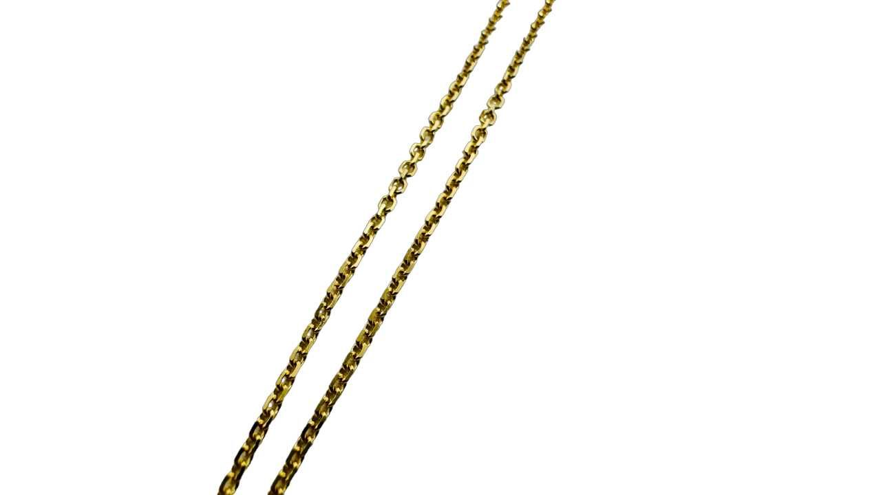 Złoty łańcuszek z zawieszka Cyrkonia próba 585 40cm 1,85G