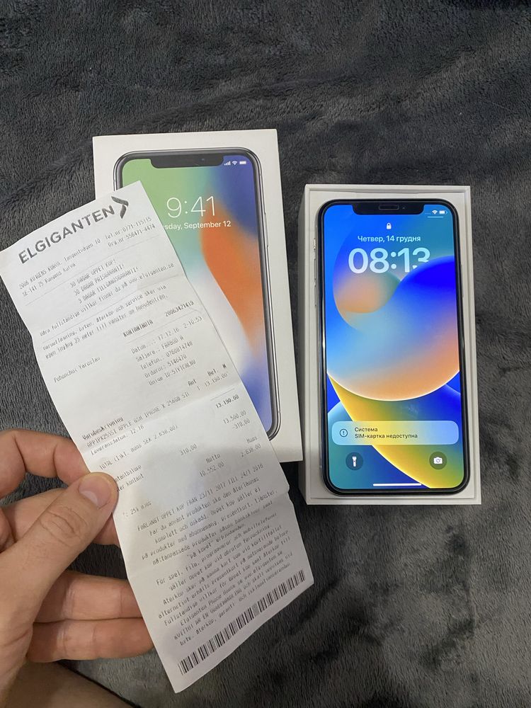 Iphone x 256 ( купував в швецї є чек купівлі )