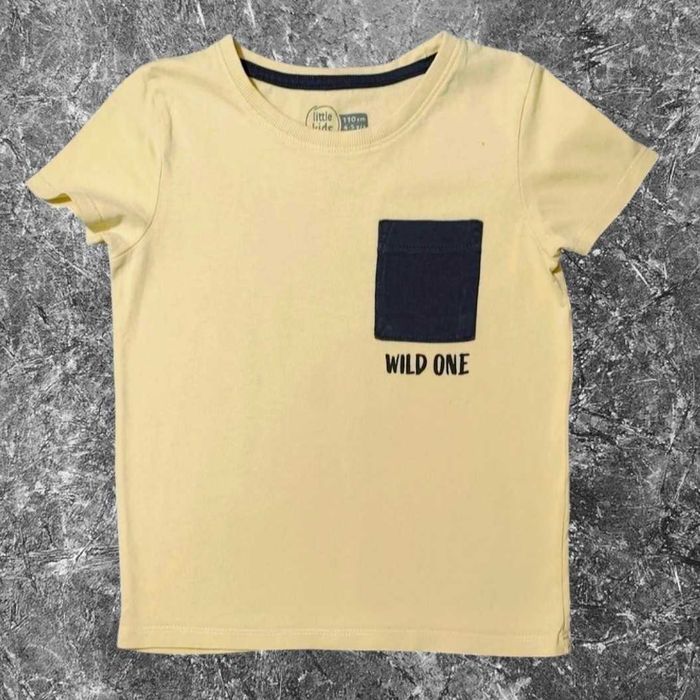 1 szt. T-shirt bawełniany z kieszonką, rozmiar 110/116 cm