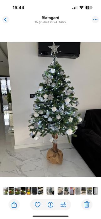 Sztuczna choinka swiateczna na pniu 2.1 m