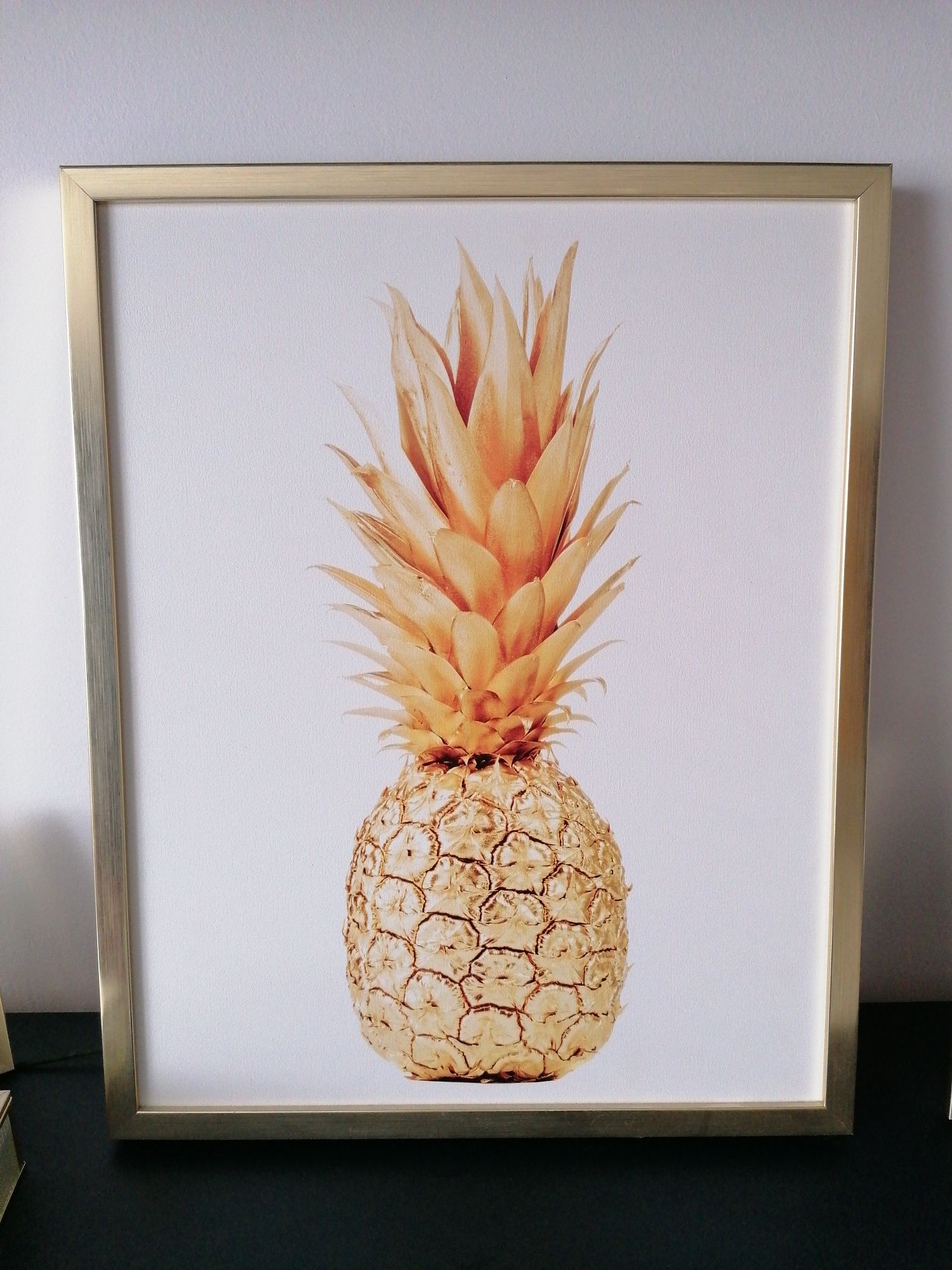 Obraz glamour złoty ananas