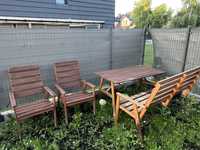 Zestaw ogrodowy drewniany, stół, ławka, krzesła