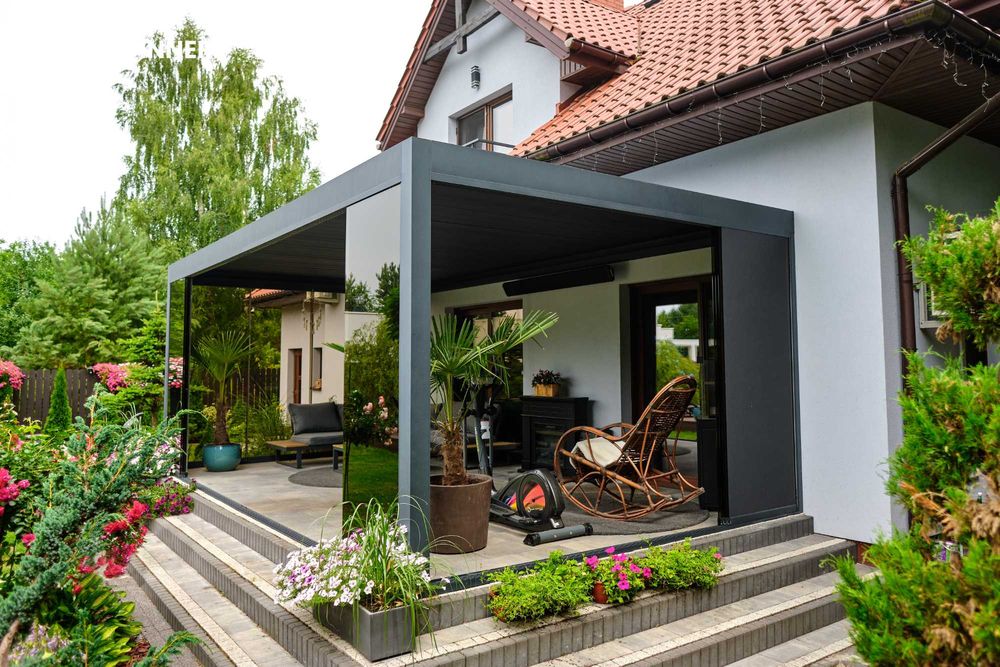 Pergola tarasowa lamelowa