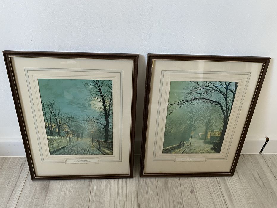 Dwa piękne obrazy w drewnianych ramach