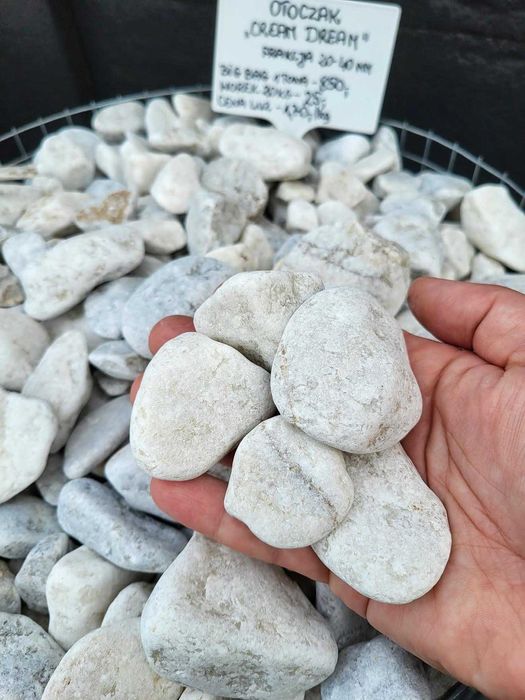 Kamień otoczak CREAM DREAM  Kamienie ogrodowe dekoracyjne ozdobne