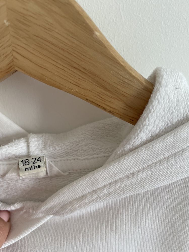 Sukienka bluza river island 92 biała różowo złota z kapturem