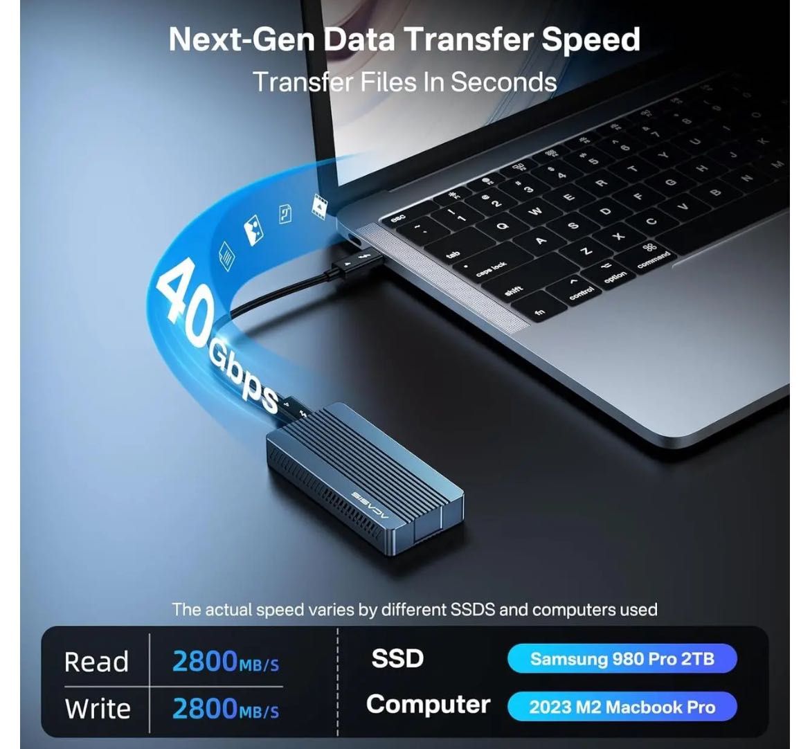 Зовнішня кишеня Acasis TBU405Pro M1 40Gbps M.2 NVMe ssd