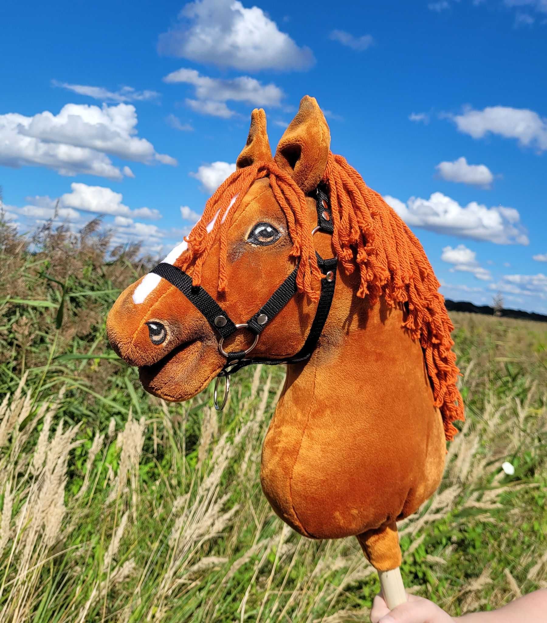 Hobby Horse Duży koń na kiju Premium - kasztan A3!