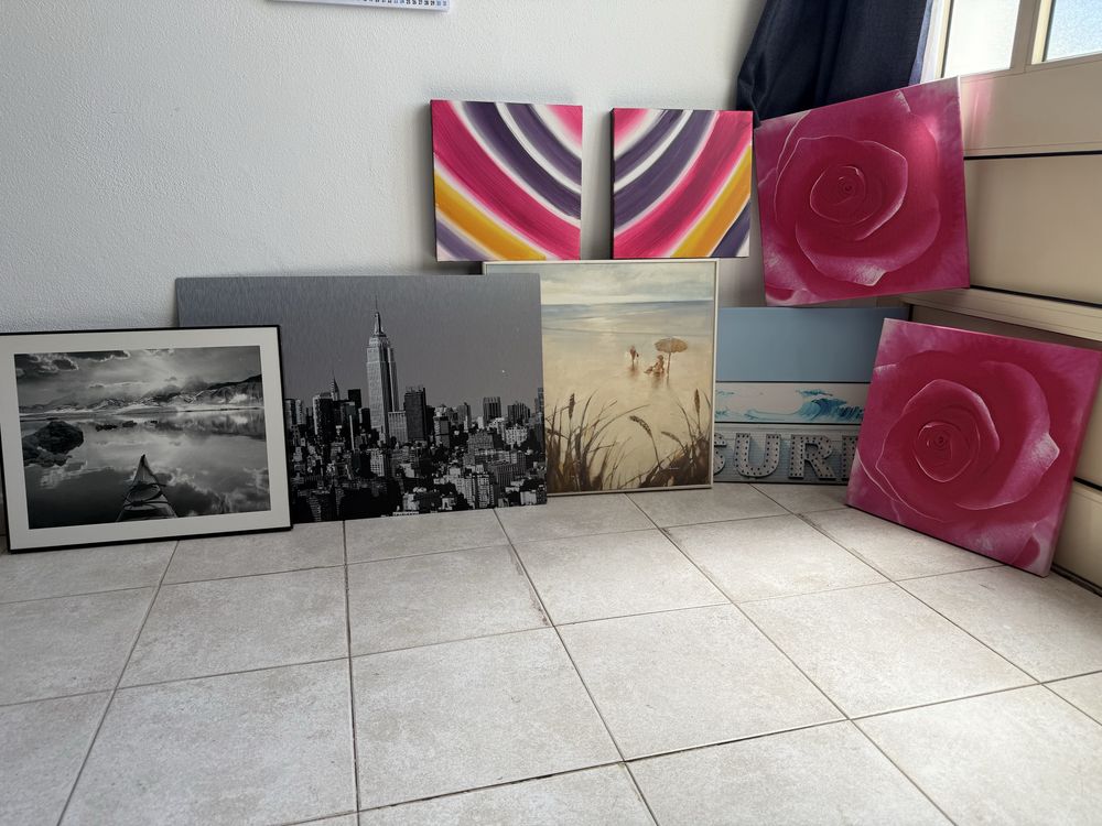 Vende -se oito quadros para decoracao, entrega Albufeira .