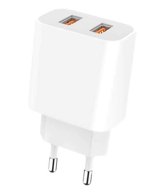 Denmen Ładowarka 2 x USB 12W Biała