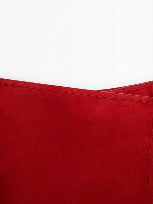 Нова! Розкішна шкіряна замшева спідниця-парео Massimo Dutti