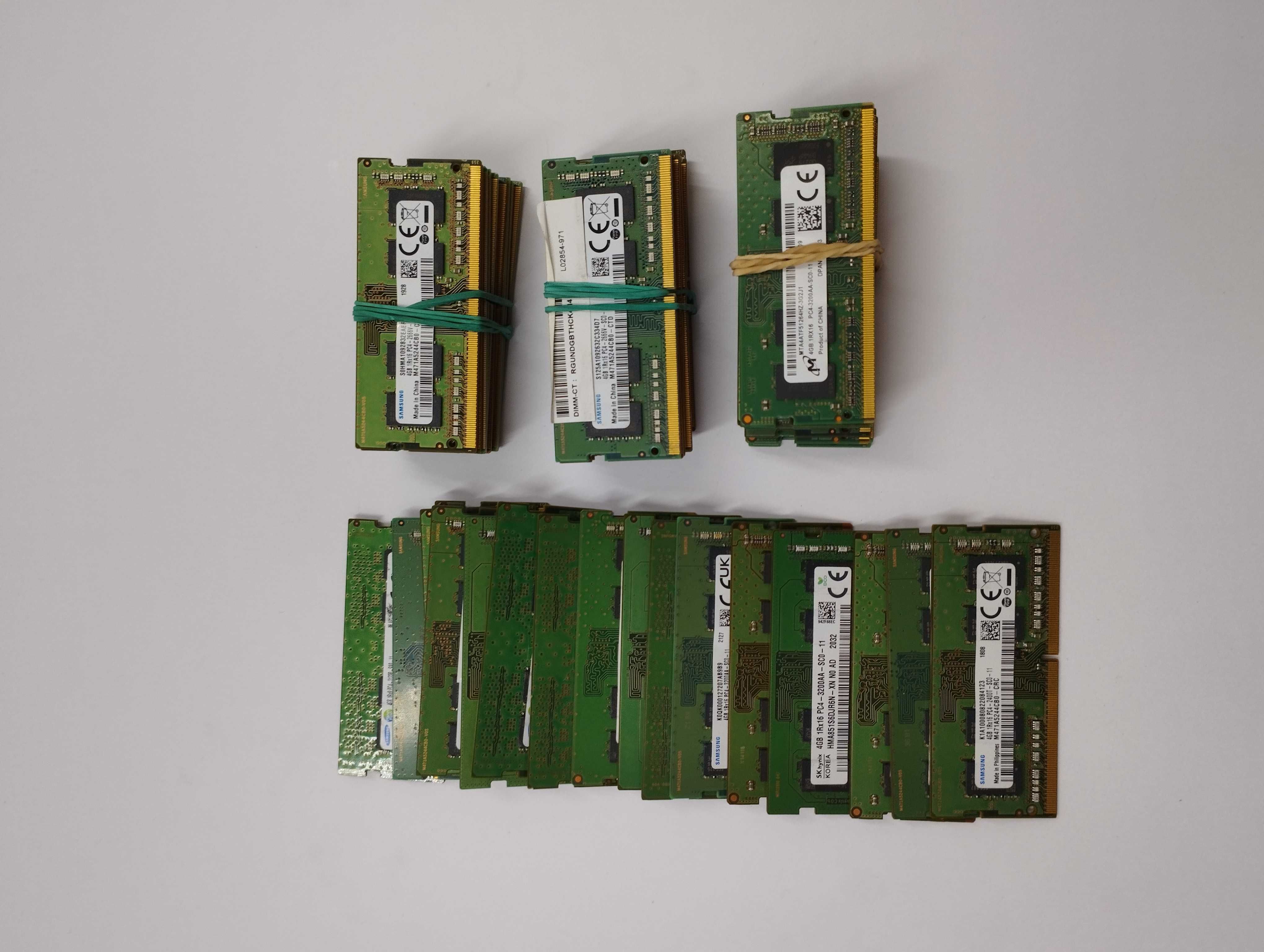 Zestaw 47x RAM DDR4 4GB do laptopa – Samsung, SK Hynix, sprawne w 100%