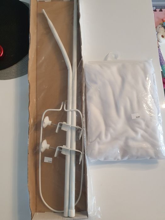 Baldachim do łóżeczka, woal/tiul wraz ze stelażem