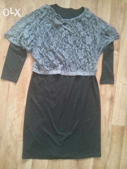 новое платье плаття сукня с гипюровой накидкой 56р