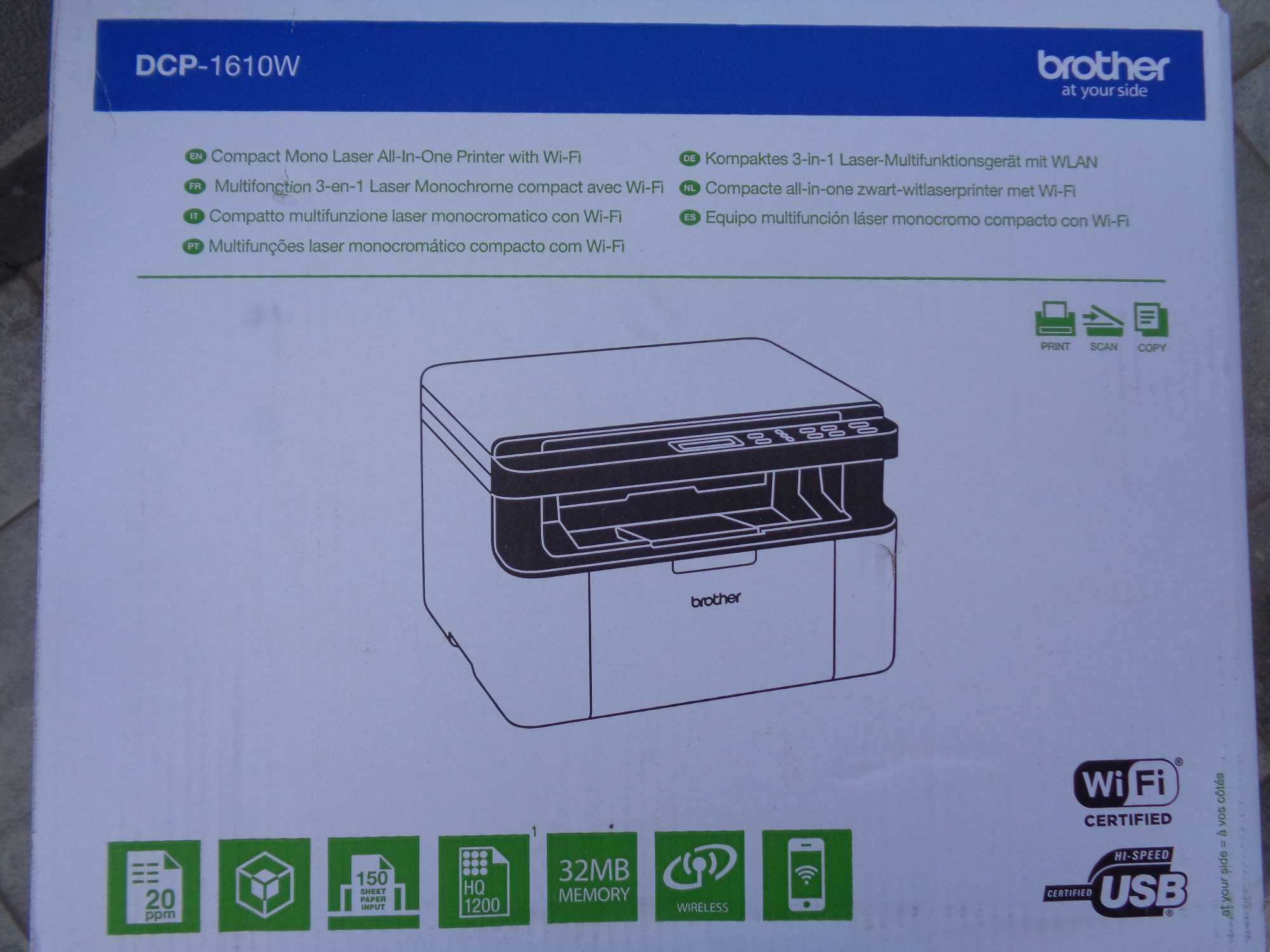 Drukarka laserowa brother DCP-1610 W -jak nowa 139 stron wydrukowanych