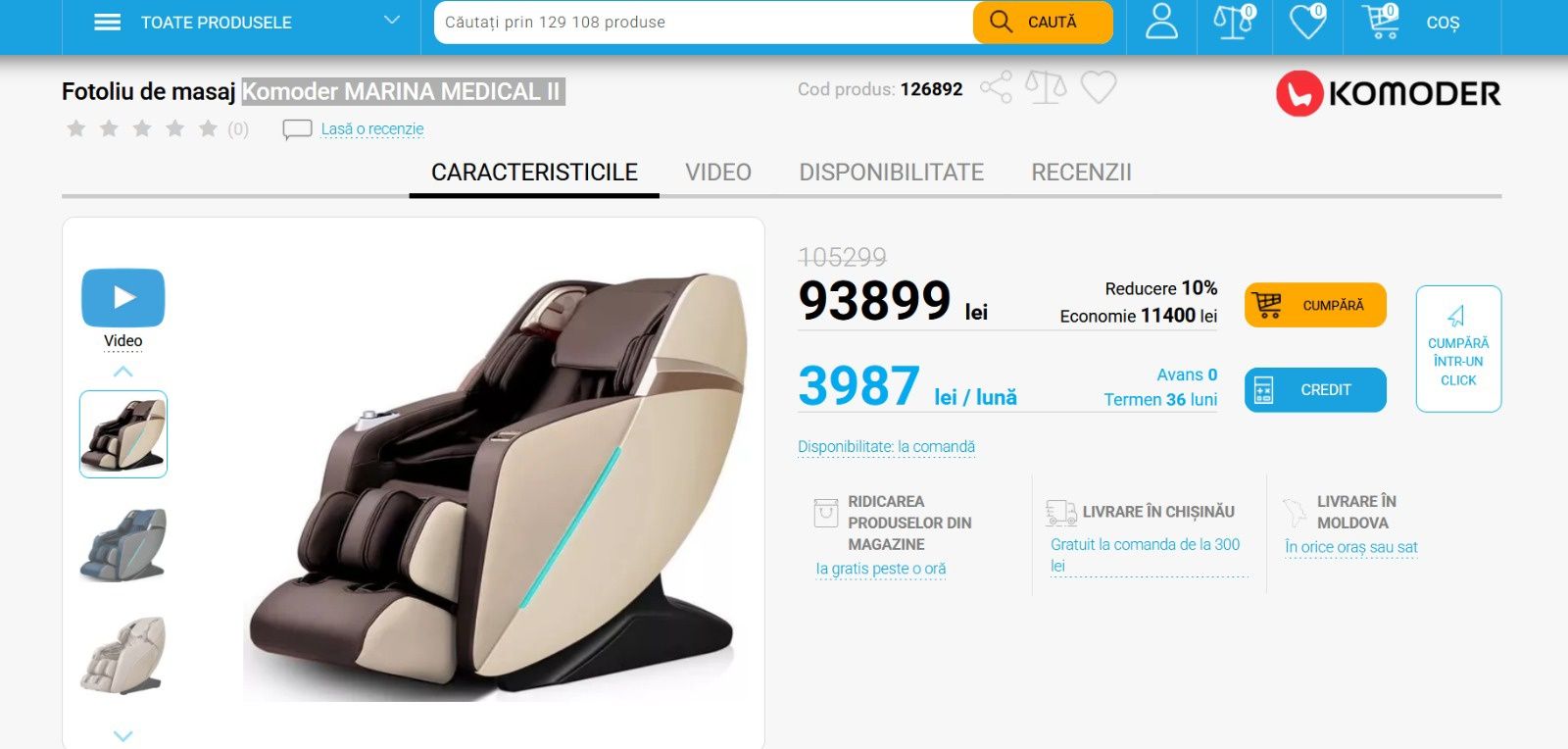 Cadeira de massagens KOMODER Marina medical II