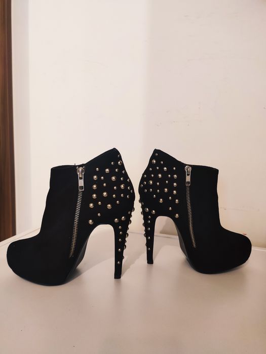 Atmosphere szpilki botki nowe 36 czarne cekiny buty damskie