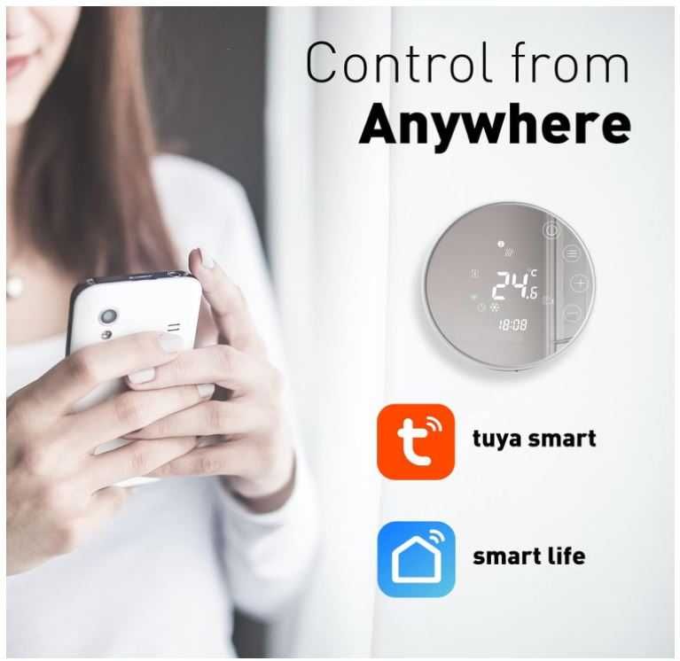 Inteligentny termostat Beok TGR86WIFI-WPB do sterowania kotłem gazowym