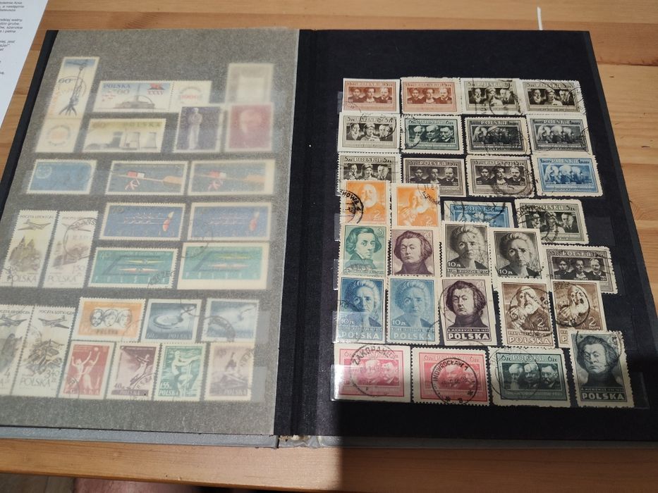Stare polskie znaczki pocztowe z klaserem