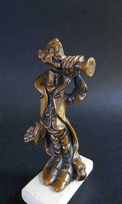 Винтажная оловянная статуэтка клоуна