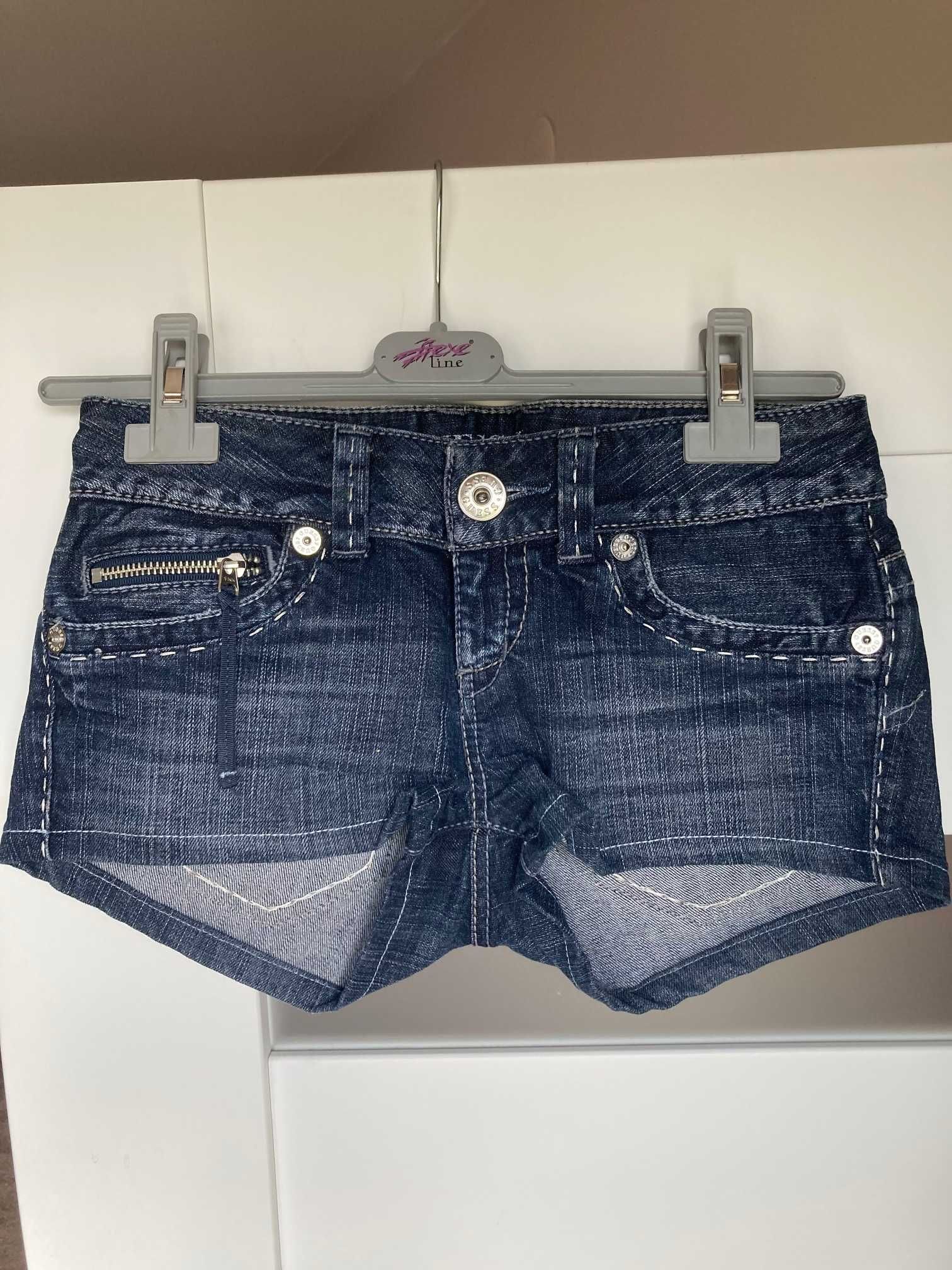 Granatowe jeansowe szorty spodenki Guess XS 26