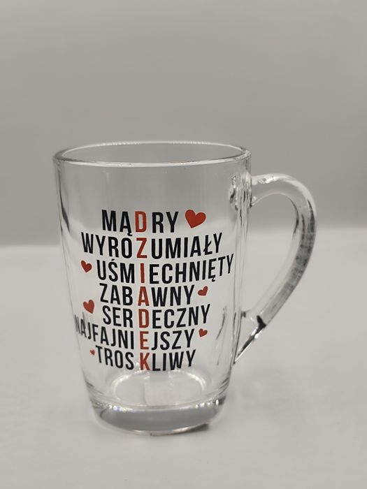 NOWY Kubek szklanka 300 ml Dzień Dziadka