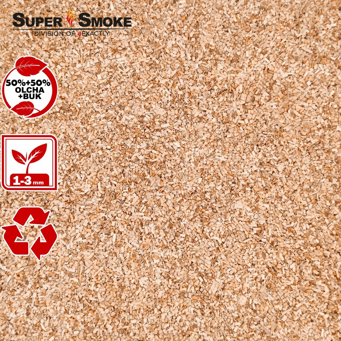 Zrębki Wędzarnicze SuperSmoke OLCHA+BUK KL-02 (1-3mm) 4 Litry Kraft