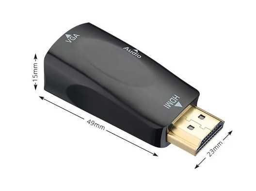 Конвертер переходник  HDMI to VGA с аудио , адаптер HDMI  на VGA