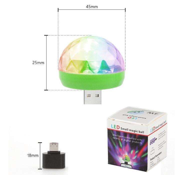 3W USB Mini luz RGB led disco party club DJ Android