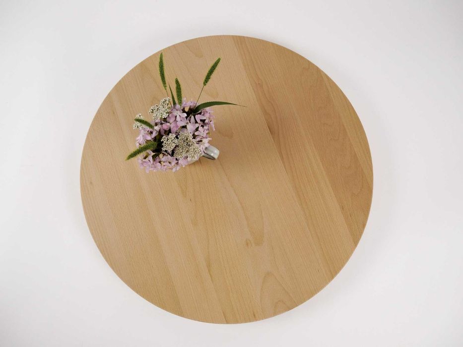 Blat drewniany solidny okrągły buk A/B lamele lite 2,6×90×90cm  Lignau