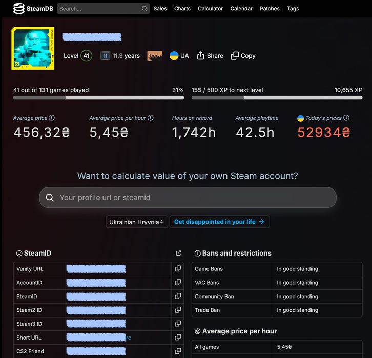 Steam акаунт 150+ ігр (дорогих, зі всіма DLC)