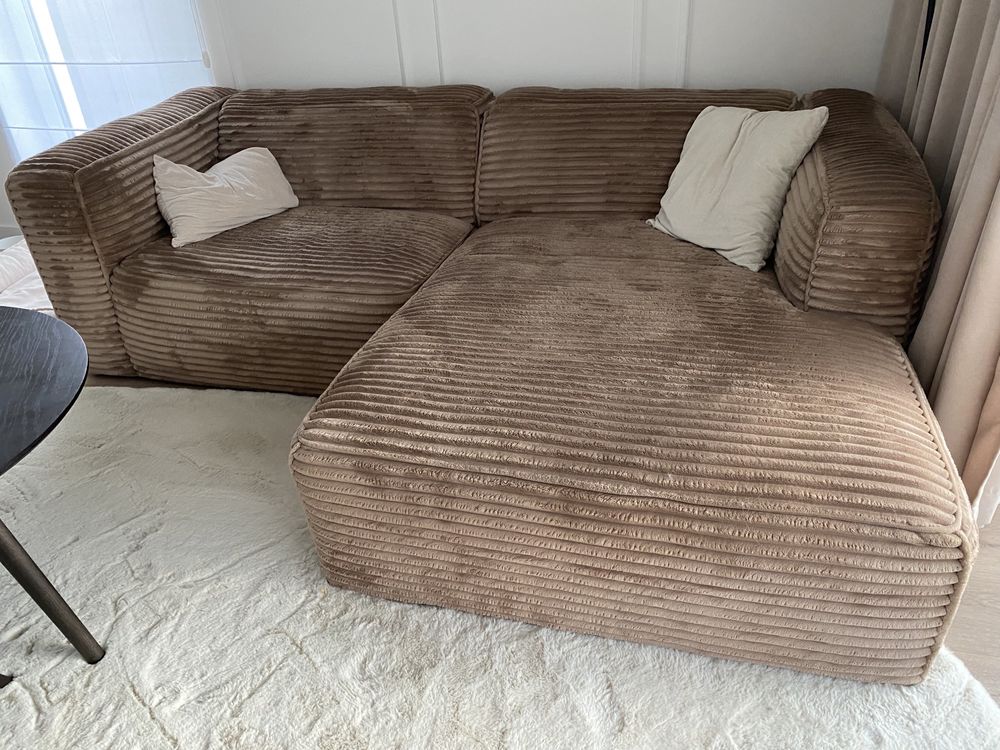 Narożnik modułowy brąz beż, 320cm 3 elementy