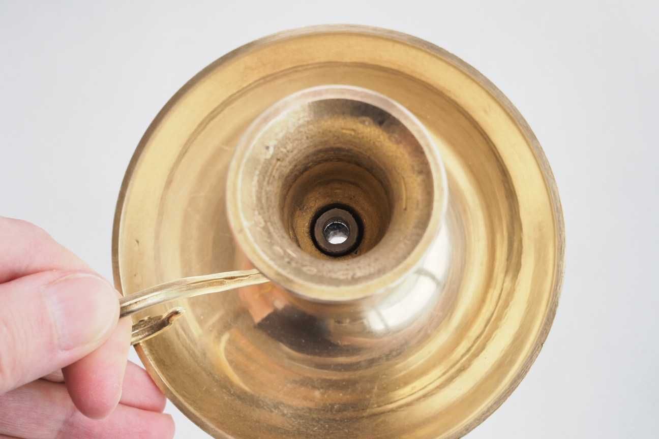 Kaganek świecznik mosiężny Vintage unikat mosiądz wysokość 10 cm