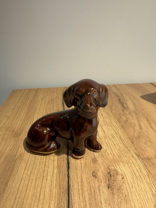 Figurka pies jamnik ceramika  PRL