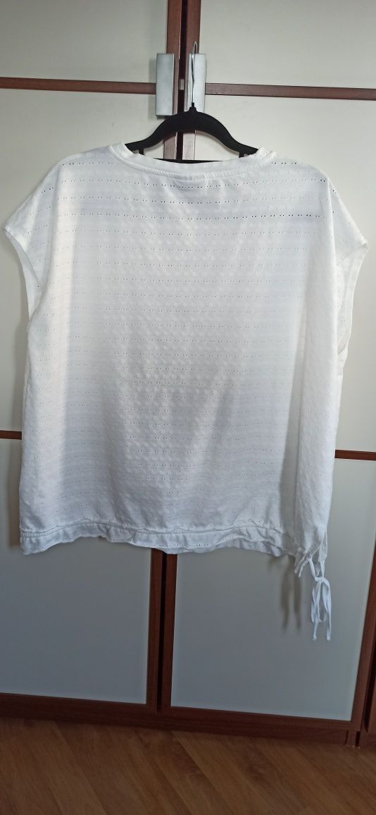 Bluzka, koszulka, T-shirt - biała - duża - r. 50