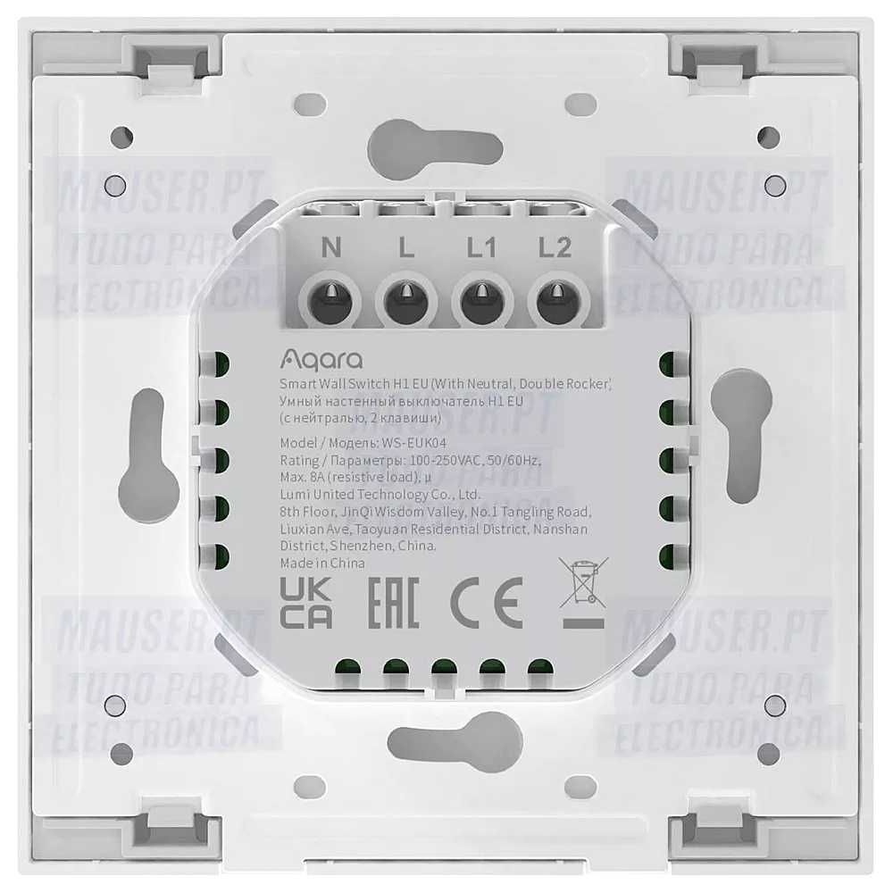 Interruptor duplo Aqara H1 EU c/ Neutro (Zigbee)