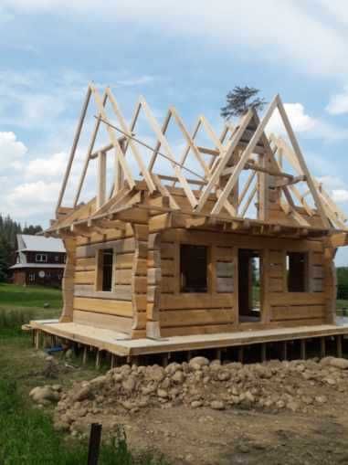 Dom drewniany, z bali, letniskowy, rekreacyjny, całoroczny,bale, płazy