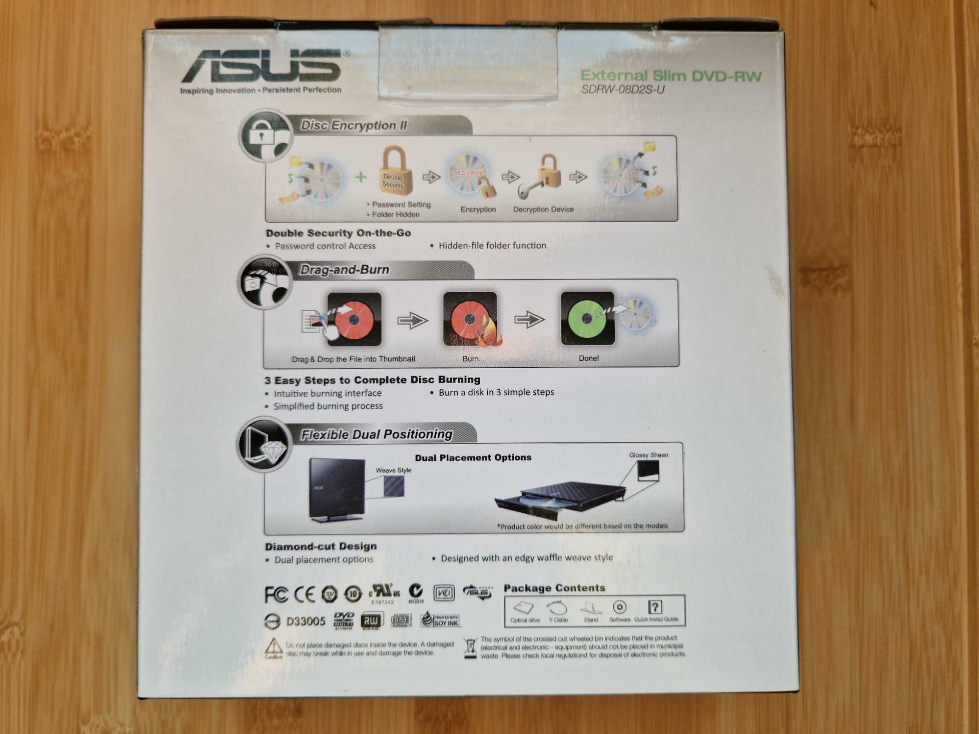 Оптичний привід Asus DVD±R/RW USB 2.0 SDRW-08D2S-U LITE Black External