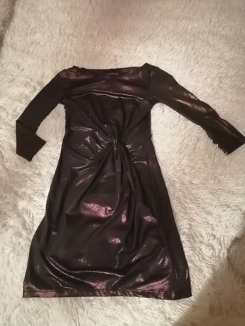 Sukienka mini czarna z połyskiem
