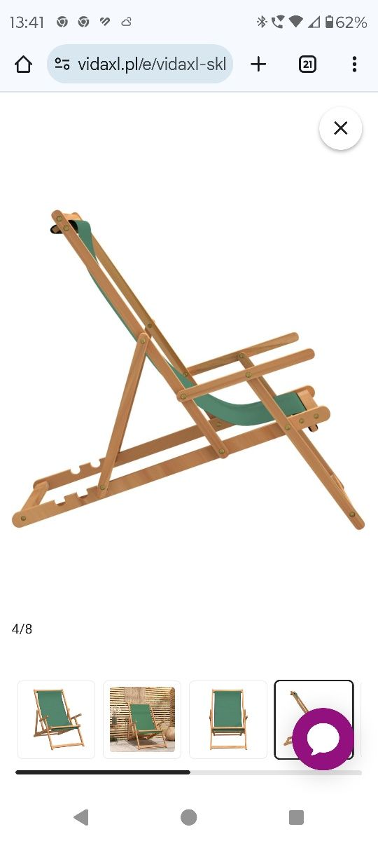 Leżak plażowy składany