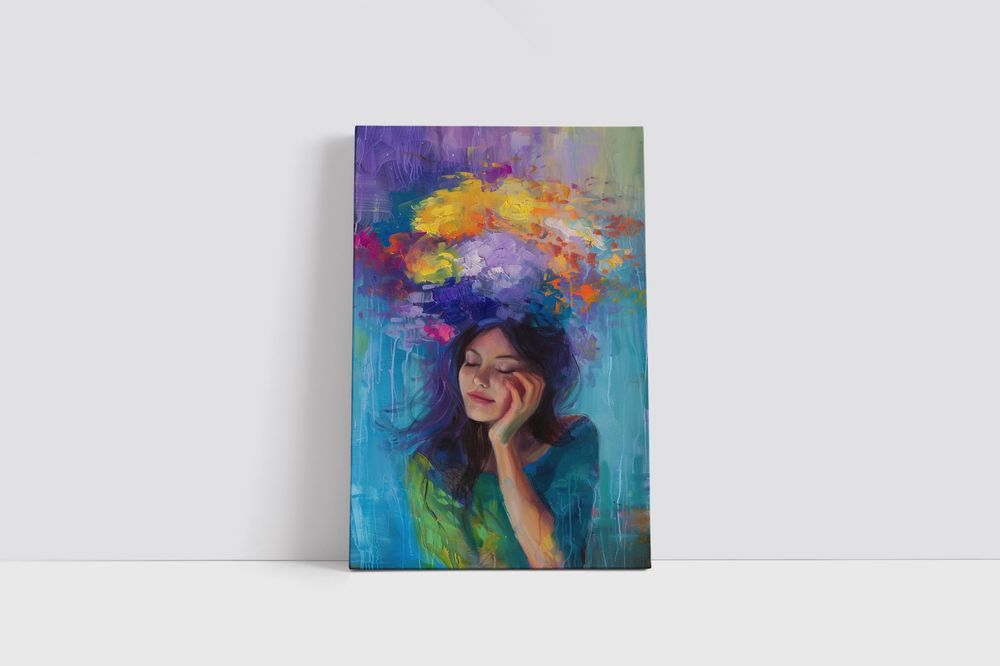 Obraz na płótnie "Abstrakcyjny Portret Mistyczny" 70x100 cm