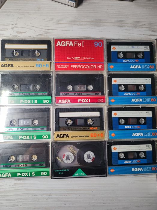 Аудіокасети Agfa F-DX 1S, LNX, HR-S, Fe 1