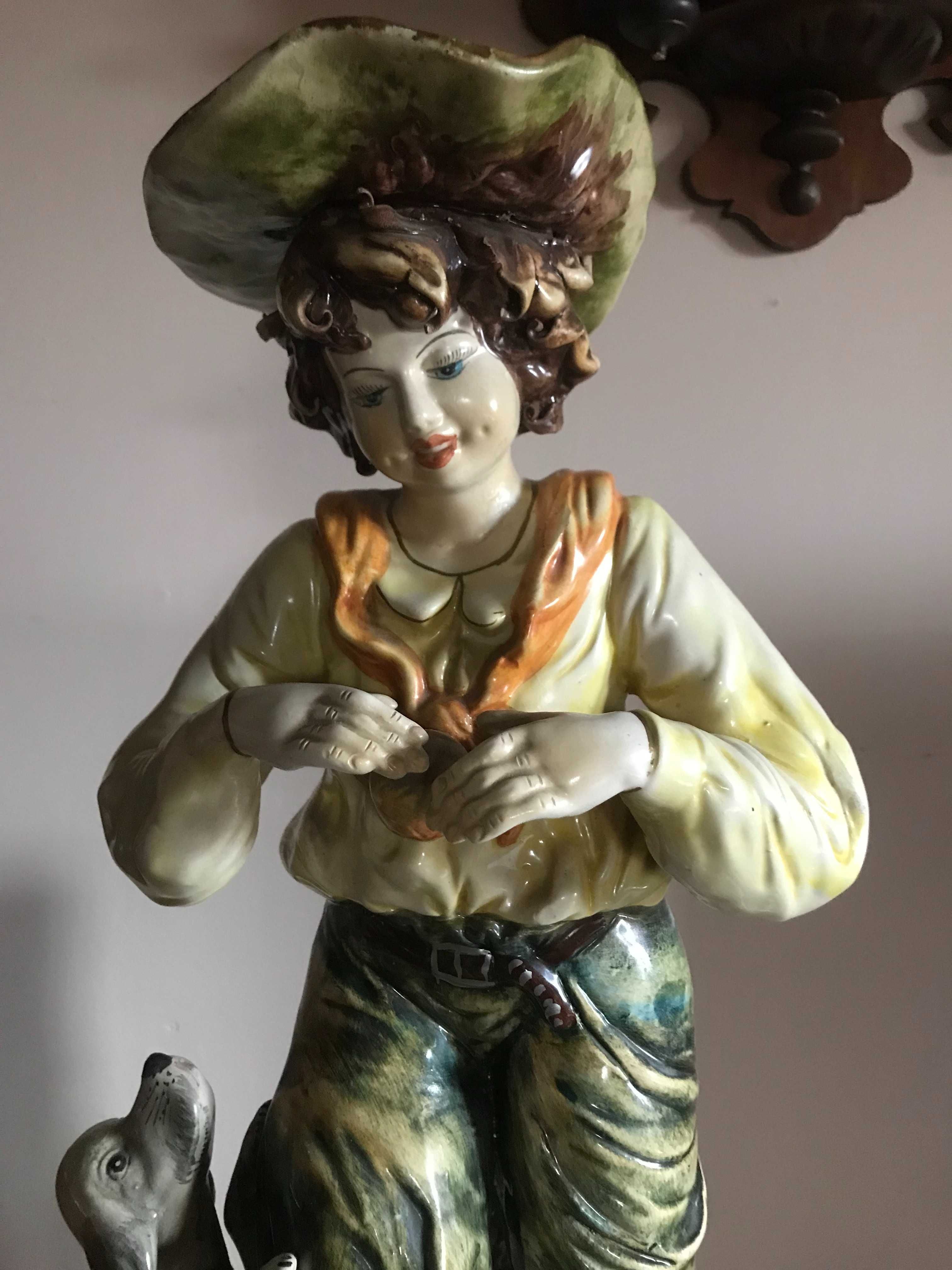 Figura dziewczynki z psem - podstawa do lampy