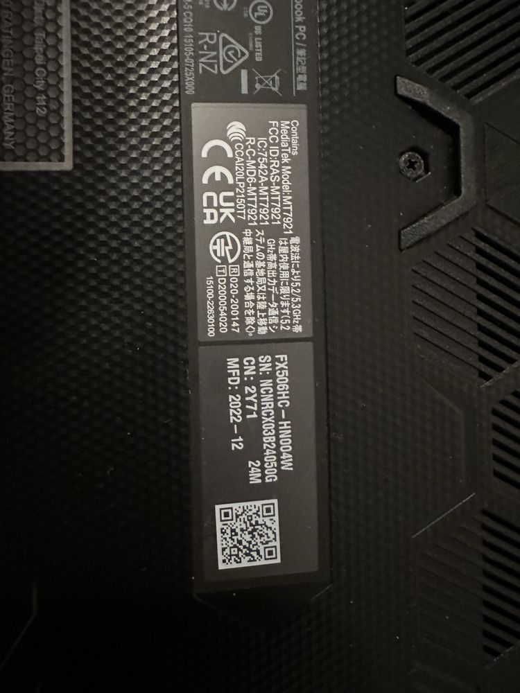 Asus Tuf Gaming F15 FX506HC