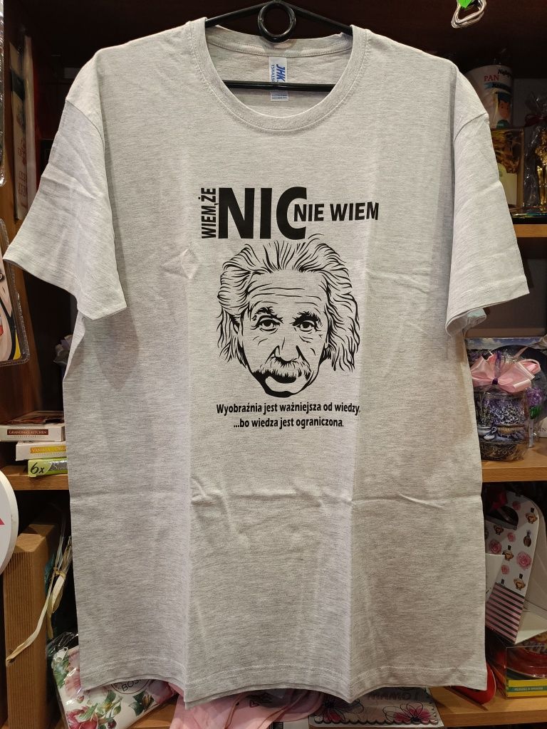 Koszulka Wiem, że nic nie wiem, t-shirt r. L , Einstein, nowa