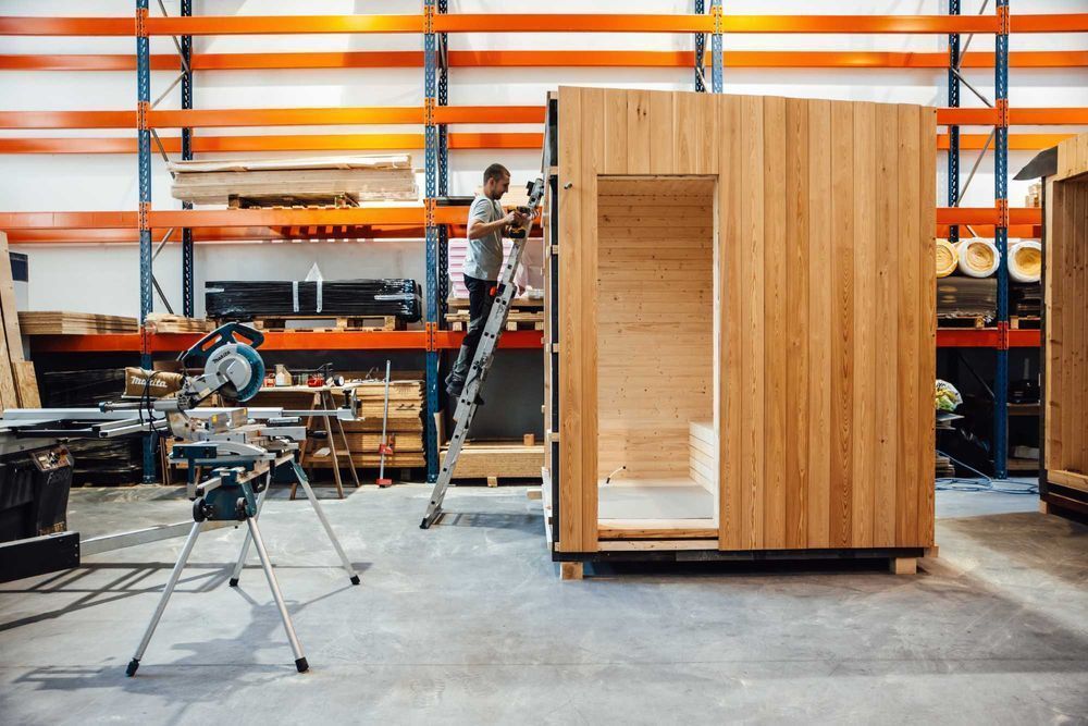 Nowoczesna sauna ogrodowa 220x220 – projekt, wykonanie - Katowice