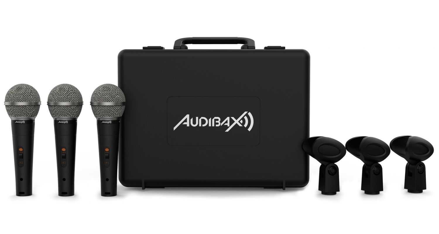 Vende-se KIT 3 microfones AUDIBAX Tokyo XM1800, novo