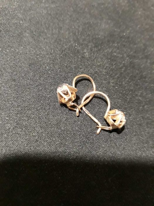 Серьги с камнями  золотые 583 проба, СССР