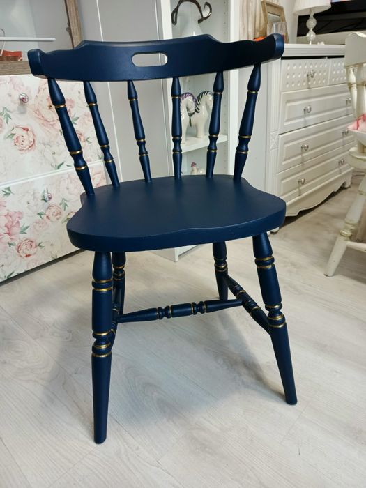 Toaletka drewniana granatowa