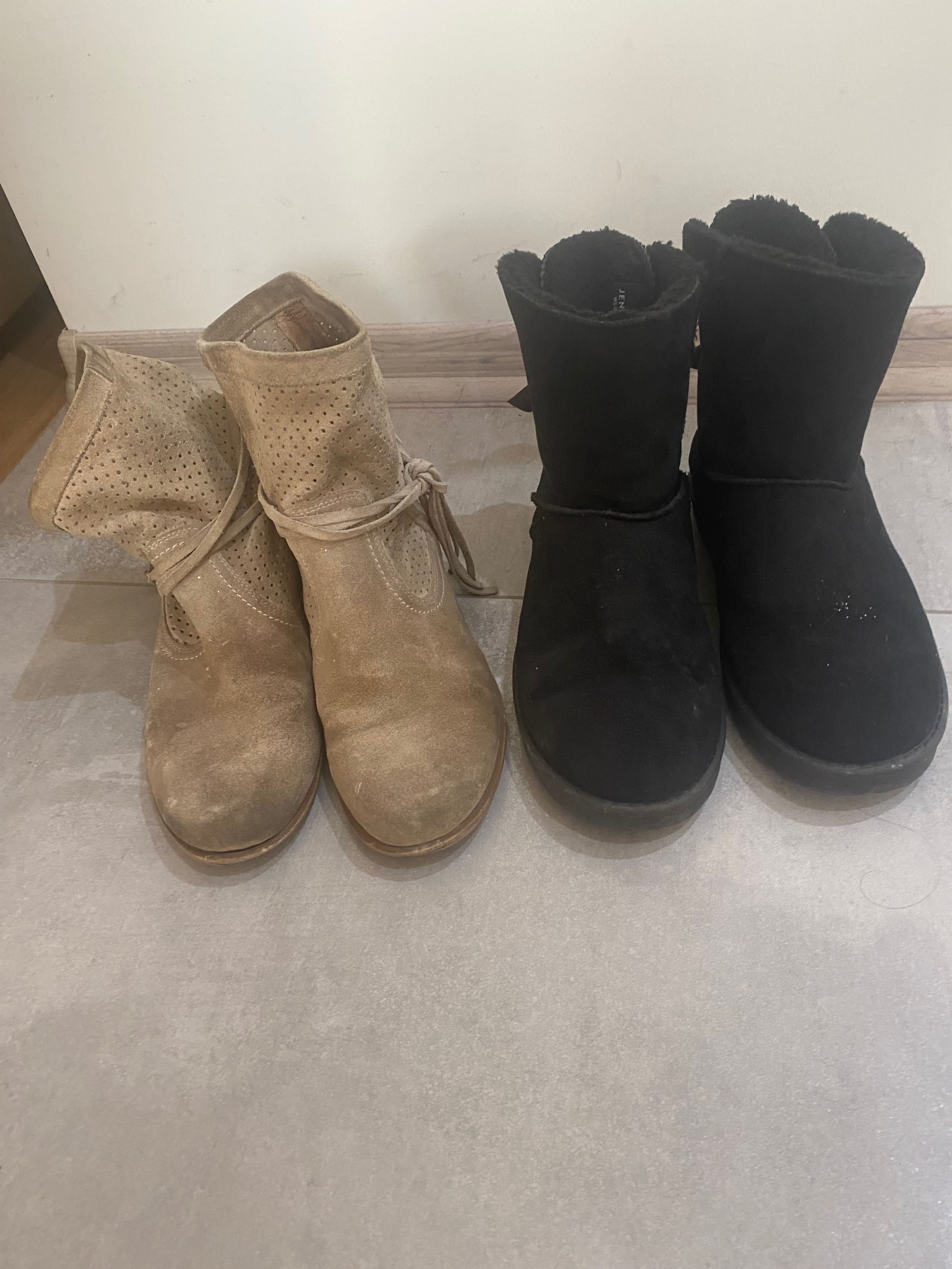 Buty 2 pary Botki Lasocki i śniegowce rozm 39